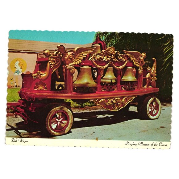 Vintage Ringling Museum Circus Bell Wagon Postcard Attraction Parade Dexter - Picture 1 of 2
